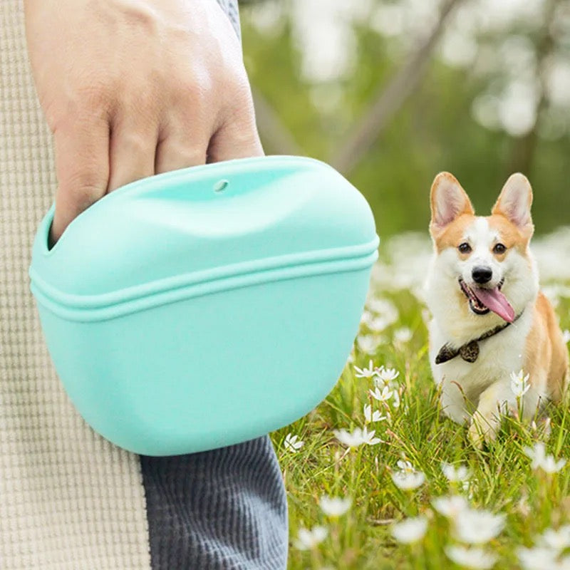 Silicone dog outlet treat pouch